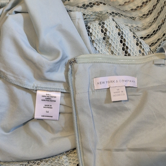 Pastel Strapless Eyelet Dress By NY&Co SIZE 14 Garden Party, Baby Shower, Easter - Picture 3 of 6